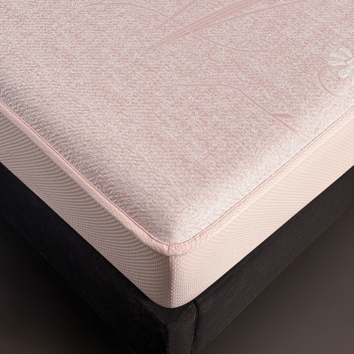 91家纺网 家纺一手货源 找家纺 绒艺席业 2026年新款立体浮雕工艺正宗凉感豆豆席凉席席子-床笠款 豆豆彩蝶-粉色