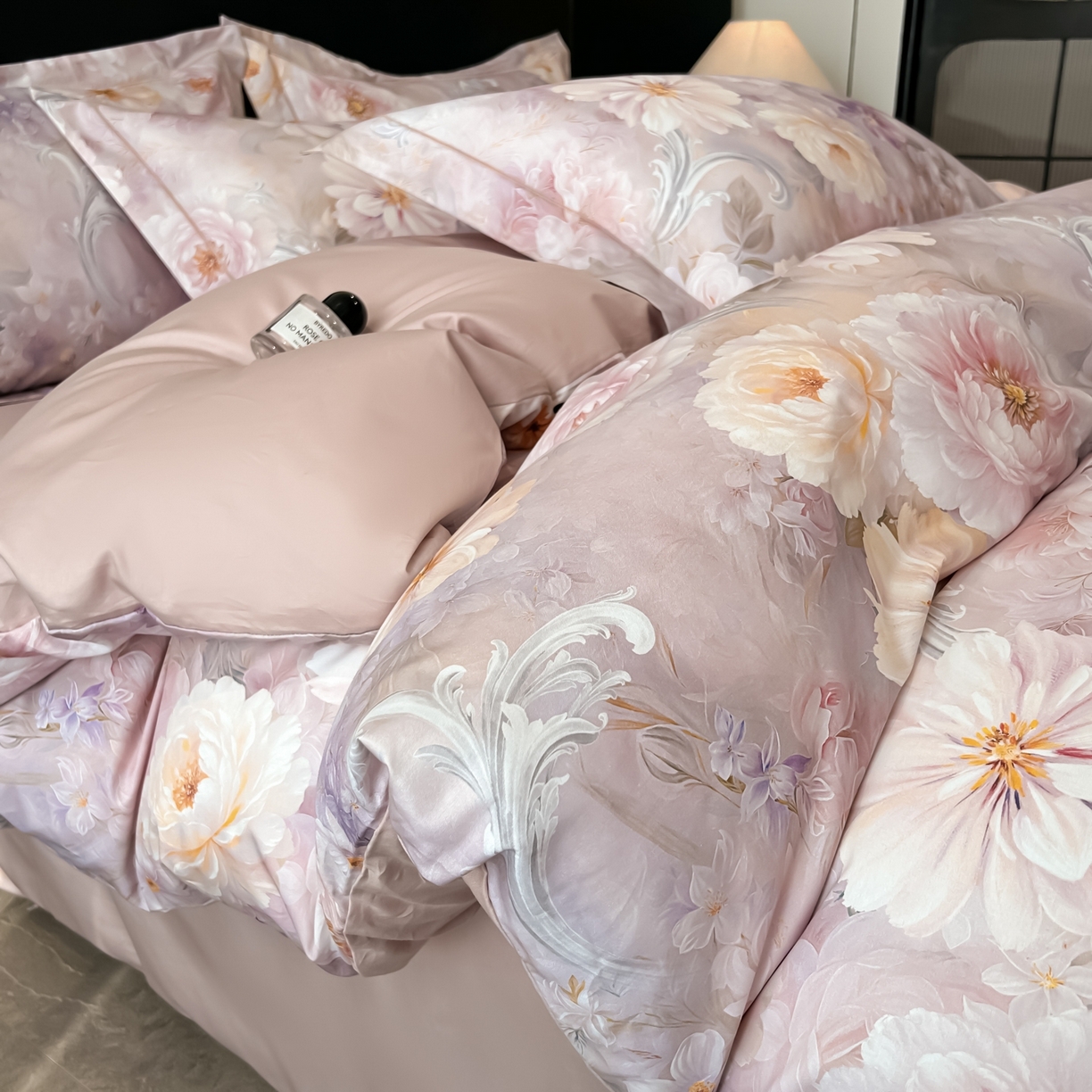 启航家居 2026新款全棉纯棉数码印花四件套（控价198） 云薇悠韵粉