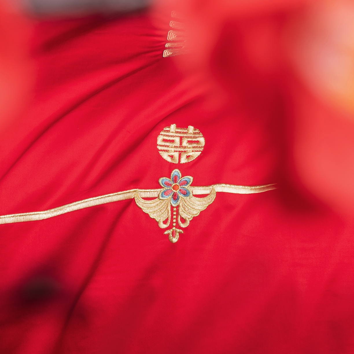 91家纺网 家纺一手货源 找家纺 柏拉图 2026新款长绒棉纯棉贡缎全工艺刺绣婚庆四件套多件套 爱意永恒