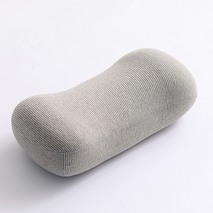 仁宇枕业 2026新款枕芯全棉针织棉无印风多功能趴趴午睡记忆枕头旅行枕头枕芯 护颈记忆枕细条纹深灰色