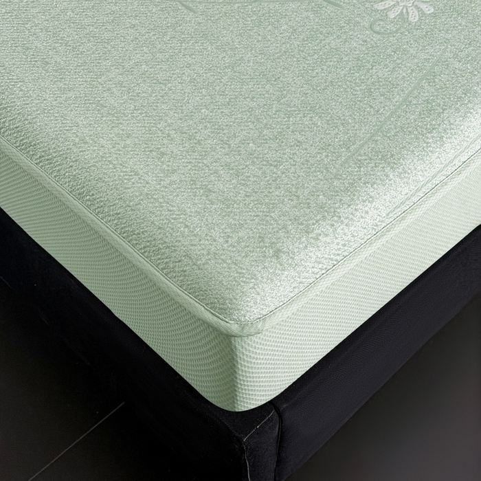 91家纺网 家纺一手货源 找家纺 绒艺席业 2026年新款立体浮雕工艺正宗凉感豆豆席凉席席子-床笠款 豆豆彩蝶-绿色