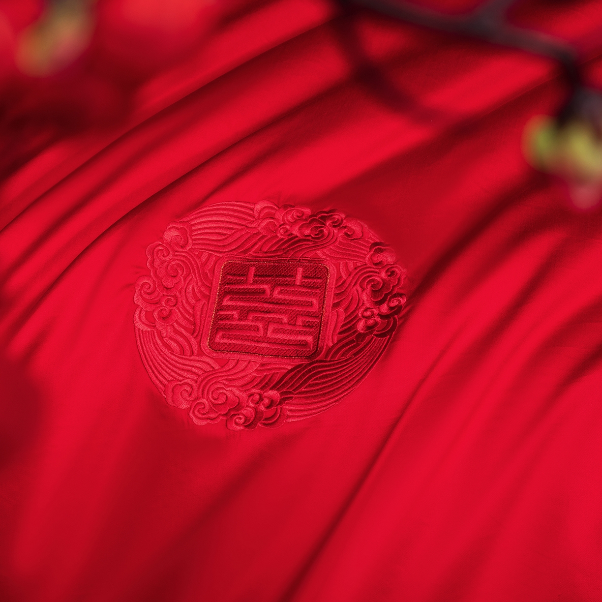 91家纺网 家纺一手货源 找家纺 柏拉图 2026新款长绒棉纯棉贡缎全工艺刺绣婚庆四件套多件套 百年好合