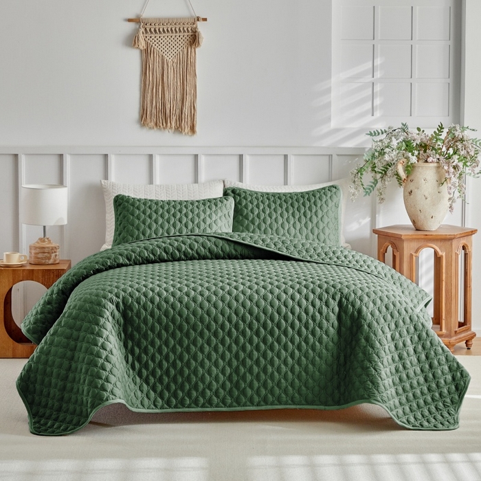 91家纺网 家纺一手货源 找家纺 （总）温宁 2026年素色床盖三件套 国外薄被第一批--方糖  跨境，外贸，亚马逊，shein，temu