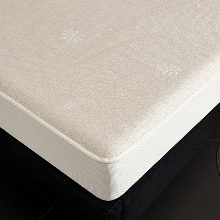 91家纺网 家纺一手货源 找家纺 绒艺席业 2026年新款立体浮雕工艺正宗凉感豆豆席凉席席子-床笠款 豆豆彩蝶-米白色