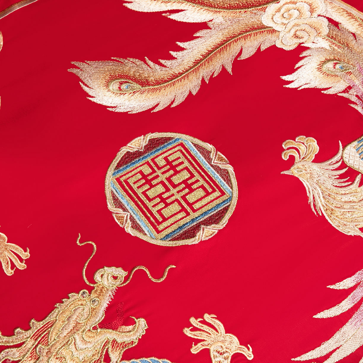 91家纺网 家纺一手货源 找家纺 柏拉图 2026新款长绒棉纯棉贡缎全工艺刺绣婚庆四件套多件套 百年龙凤