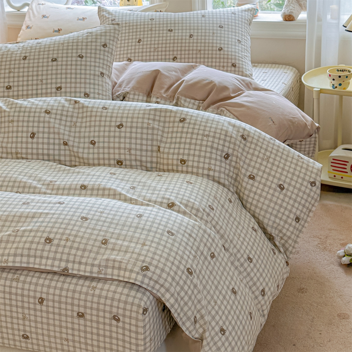 91家纺网 家纺一手货源 找家纺 优眠坊 2026春夏新款全棉印花四件套单品系列-单被套（预留缩水率） 布蕾可可-单被套