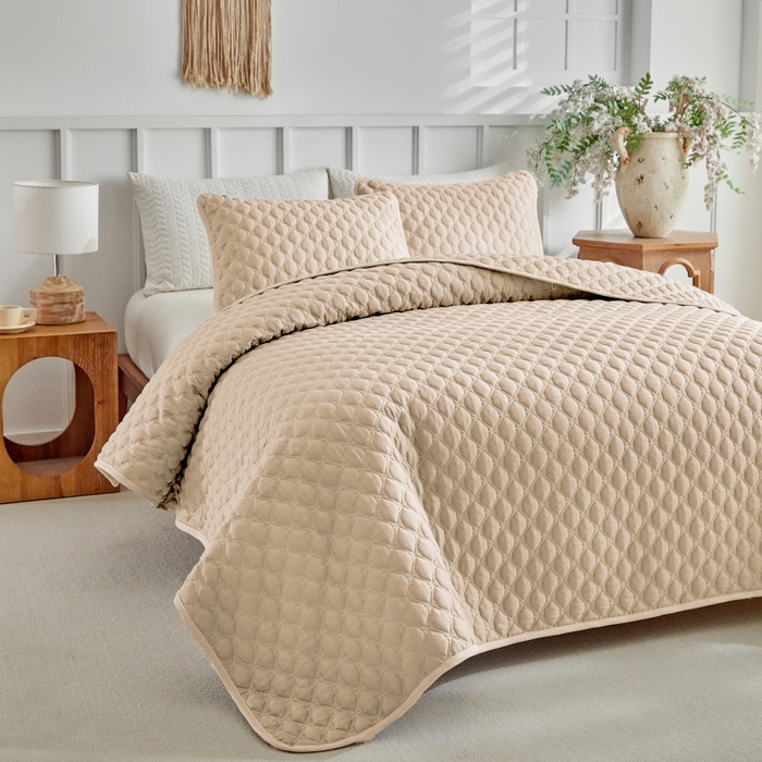 91家纺网 家纺一手货源 找家纺 （总）温宁 2026年素色床盖三件套 国外薄被第一批--方糖  跨境，外贸，亚马逊，shein，temu