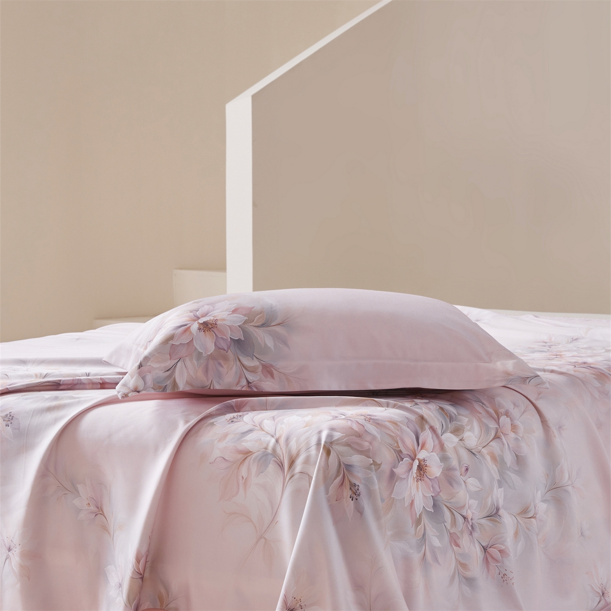 91家纺网 家纺一手货源 找家纺 舒慕家纺 2026新款天丝竹纤维凉席 芳菲-粉