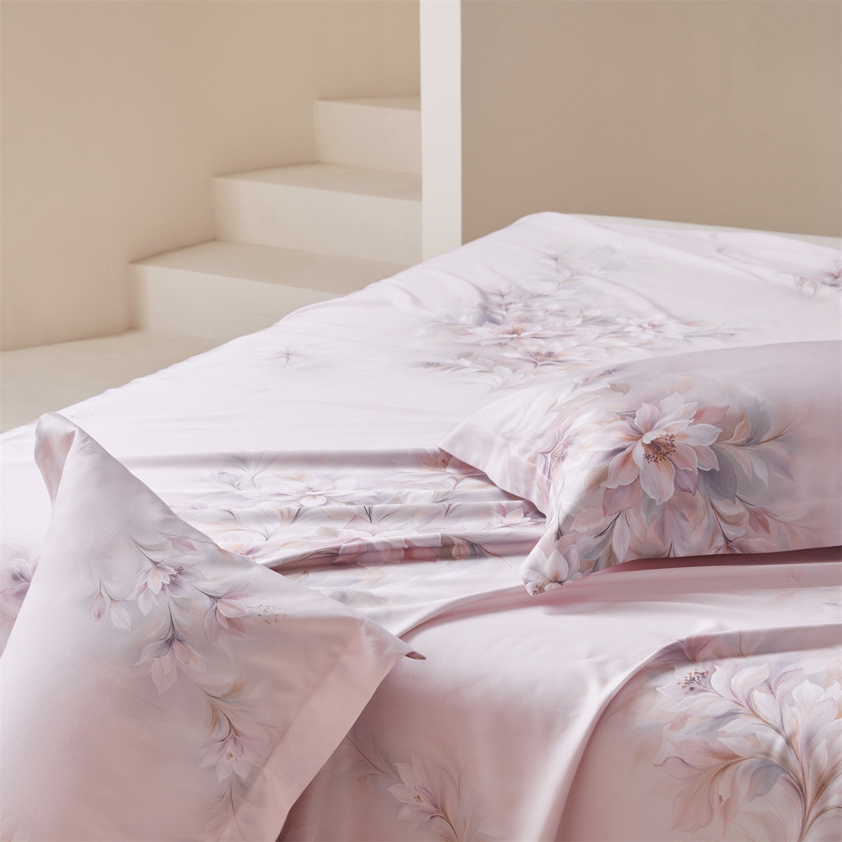 91家纺网 家纺一手货源 找家纺 舒慕家纺 2026新款天丝竹纤维凉席 芳菲-粉