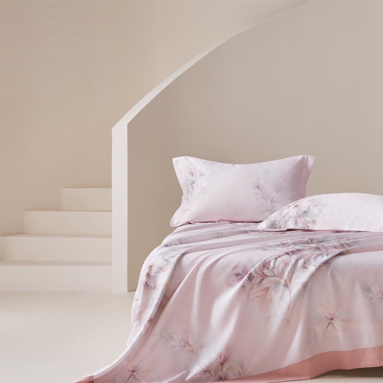 91家纺网 家纺一手货源 找家纺 舒慕家纺 2026新款天丝竹纤维凉席 芳菲-粉