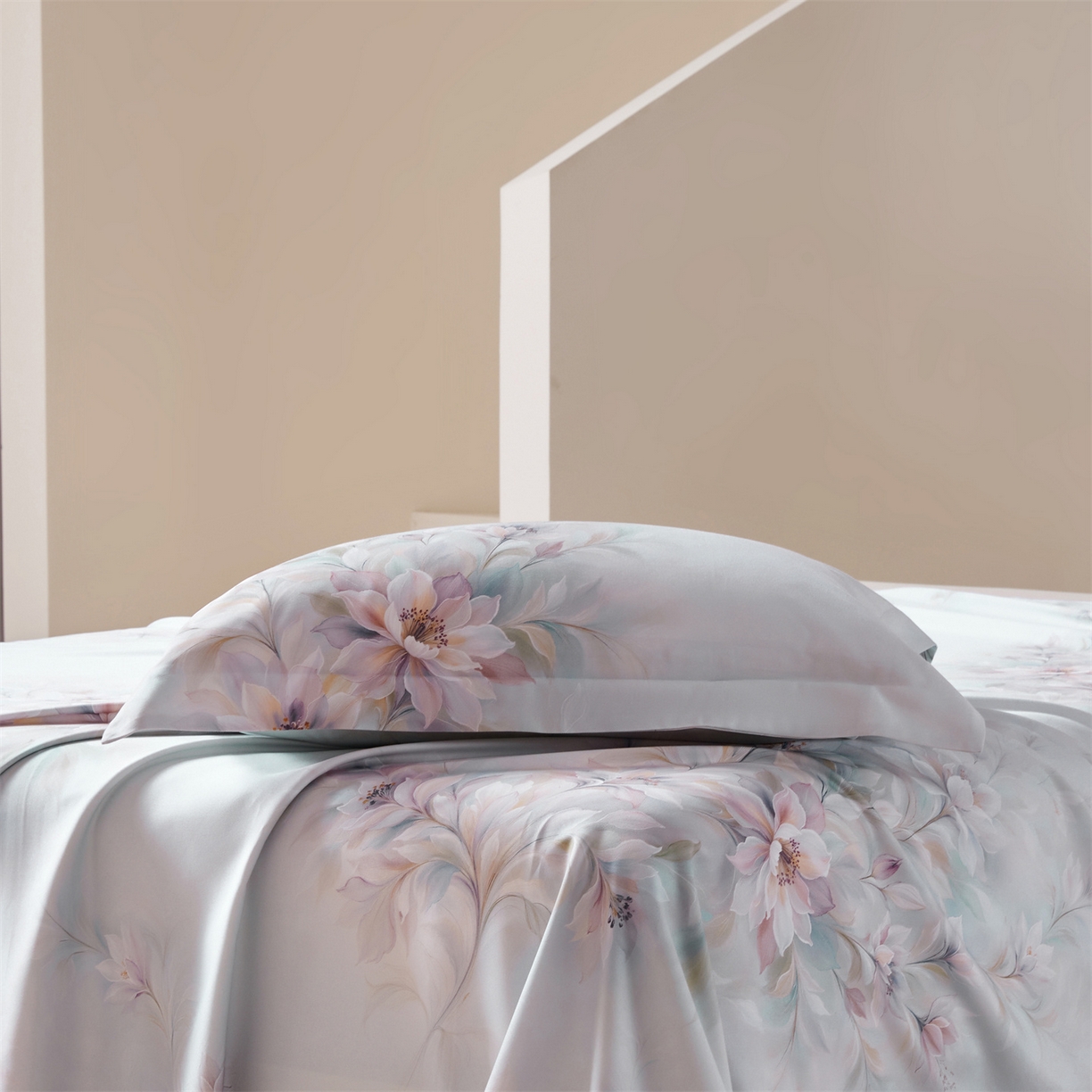 91家纺网 家纺一手货源 找家纺 舒慕家纺 2026新款天丝竹纤维凉席 芳菲-蓝