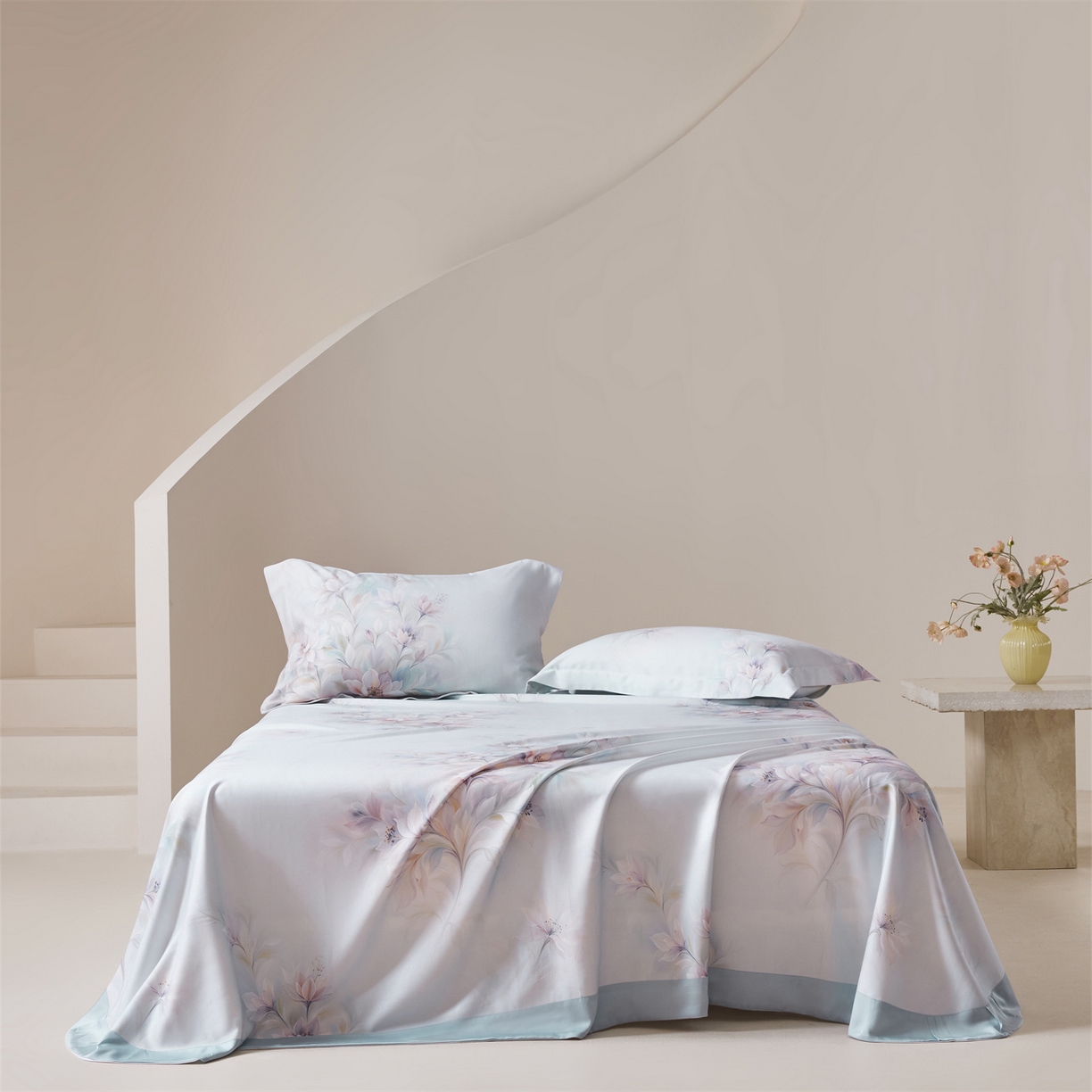 舒慕家纺 2026新款天丝竹纤维凉席 芳菲-蓝