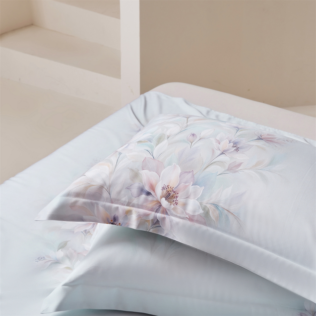 91家纺网 家纺一手货源 找家纺 舒慕家纺 2026新款天丝竹纤维凉席 芳菲-蓝