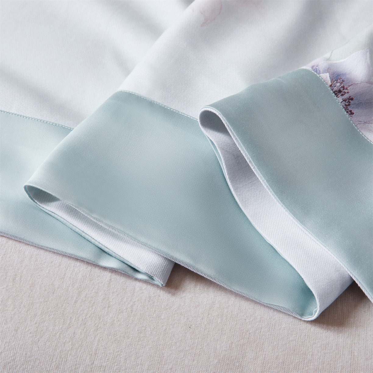 91家纺网 家纺一手货源 找家纺 舒慕家纺 2026新款天丝竹纤维凉席 芳菲-蓝