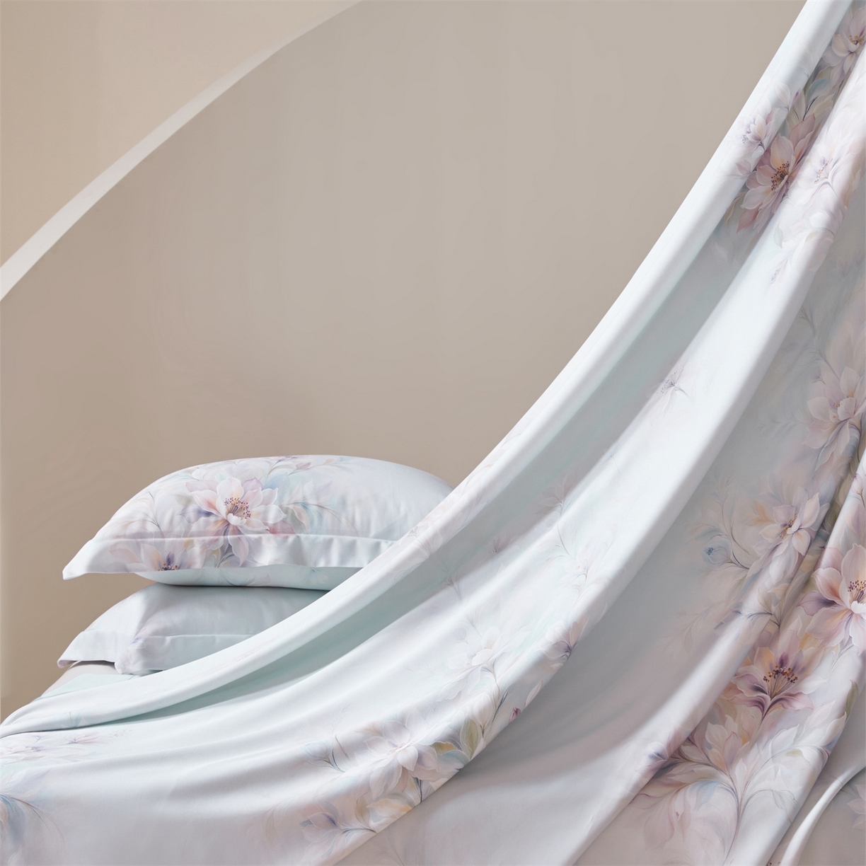 91家纺网 家纺一手货源 找家纺 舒慕家纺 2026新款天丝竹纤维凉席 芳菲-蓝