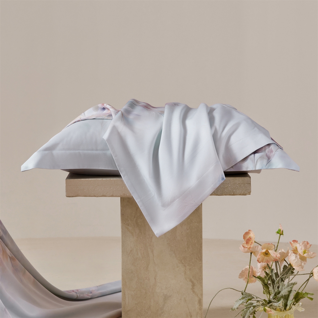 91家纺网 家纺一手货源 找家纺 舒慕家纺 2026新款天丝竹纤维凉席 芳菲-蓝