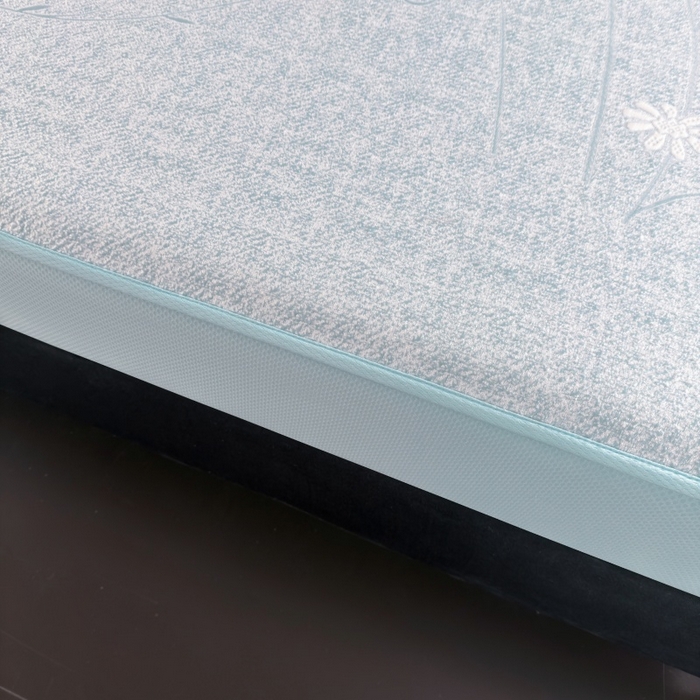 91家纺网 家纺一手货源 找家纺 绒艺席业 2026年新款立体浮雕工艺正宗凉感豆豆席凉席席子-床笠款 豆豆彩蝶-浅蓝色