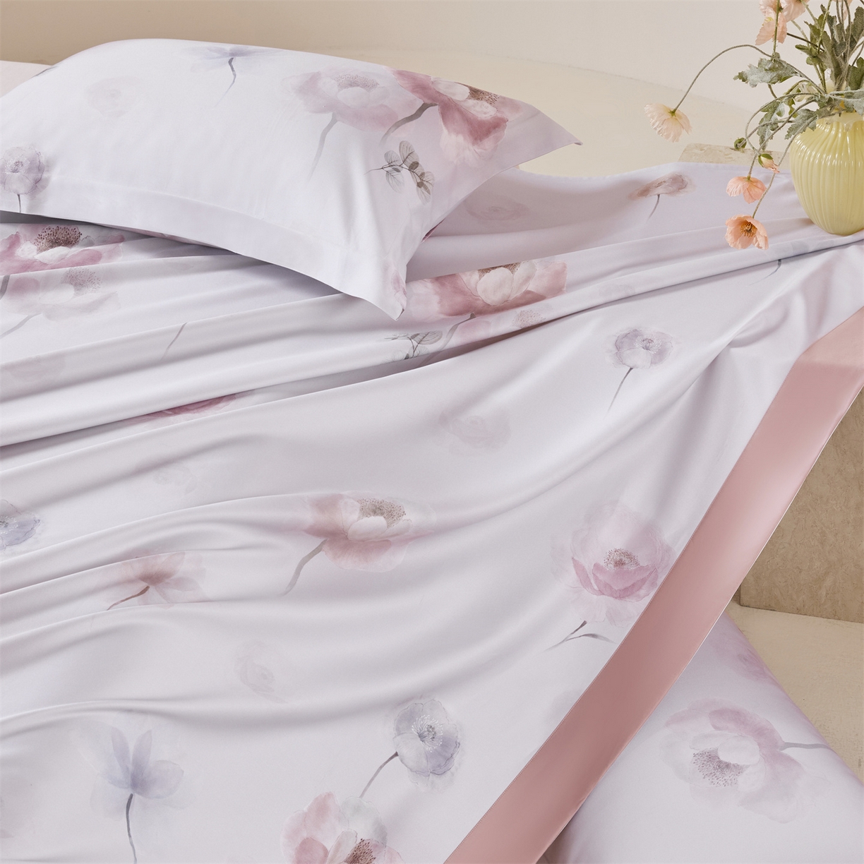 91家纺网 家纺一手货源 找家纺 舒慕家纺 2026新款天丝竹纤维凉席 花束