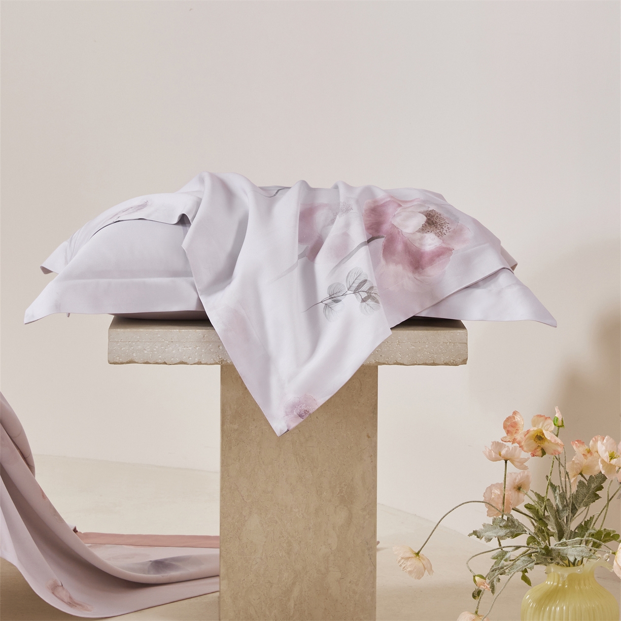 91家纺网 家纺一手货源 找家纺 舒慕家纺 2026新款天丝竹纤维凉席 花束