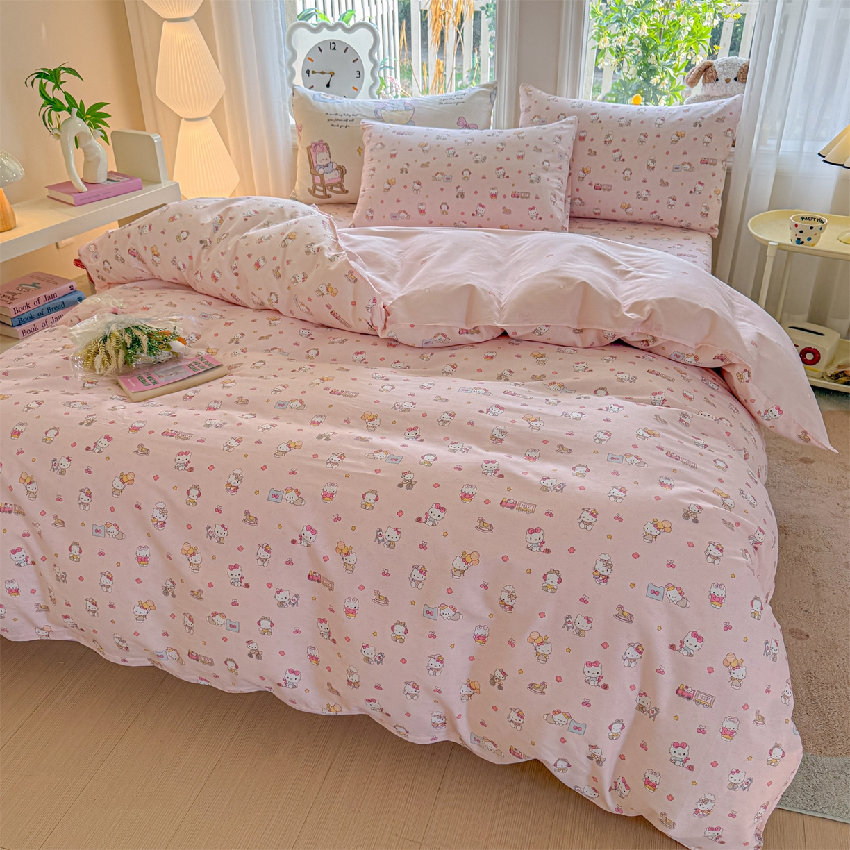 91家纺网 家纺一手货源 找家纺 优眠坊 2026春夏新款全棉印花四件套单品系列-单被套（预留缩水率） 呆萌乐园-单被套