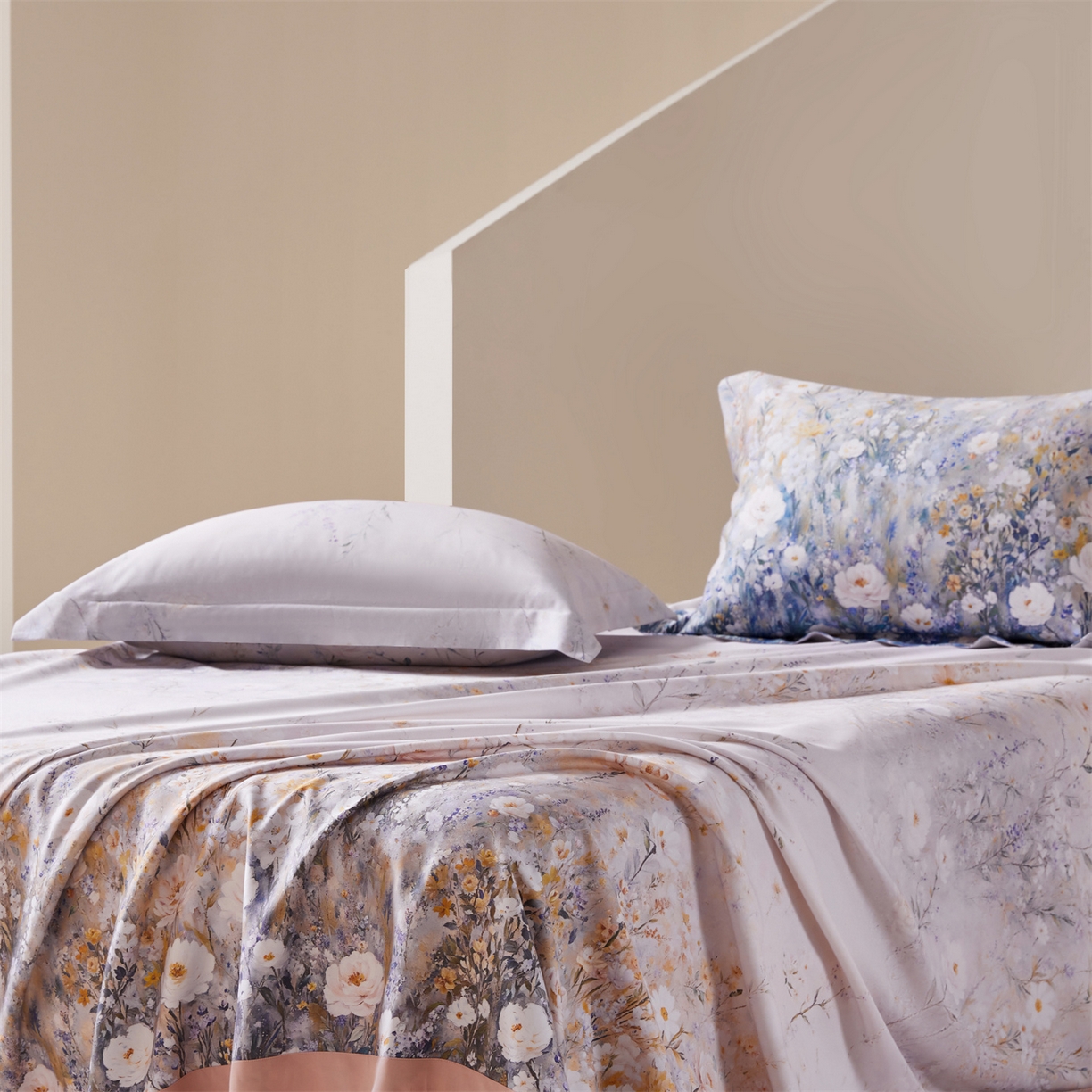 91家纺网 家纺一手货源 找家纺 舒慕家纺 2026新款天丝竹纤维凉席 梦娜-桔