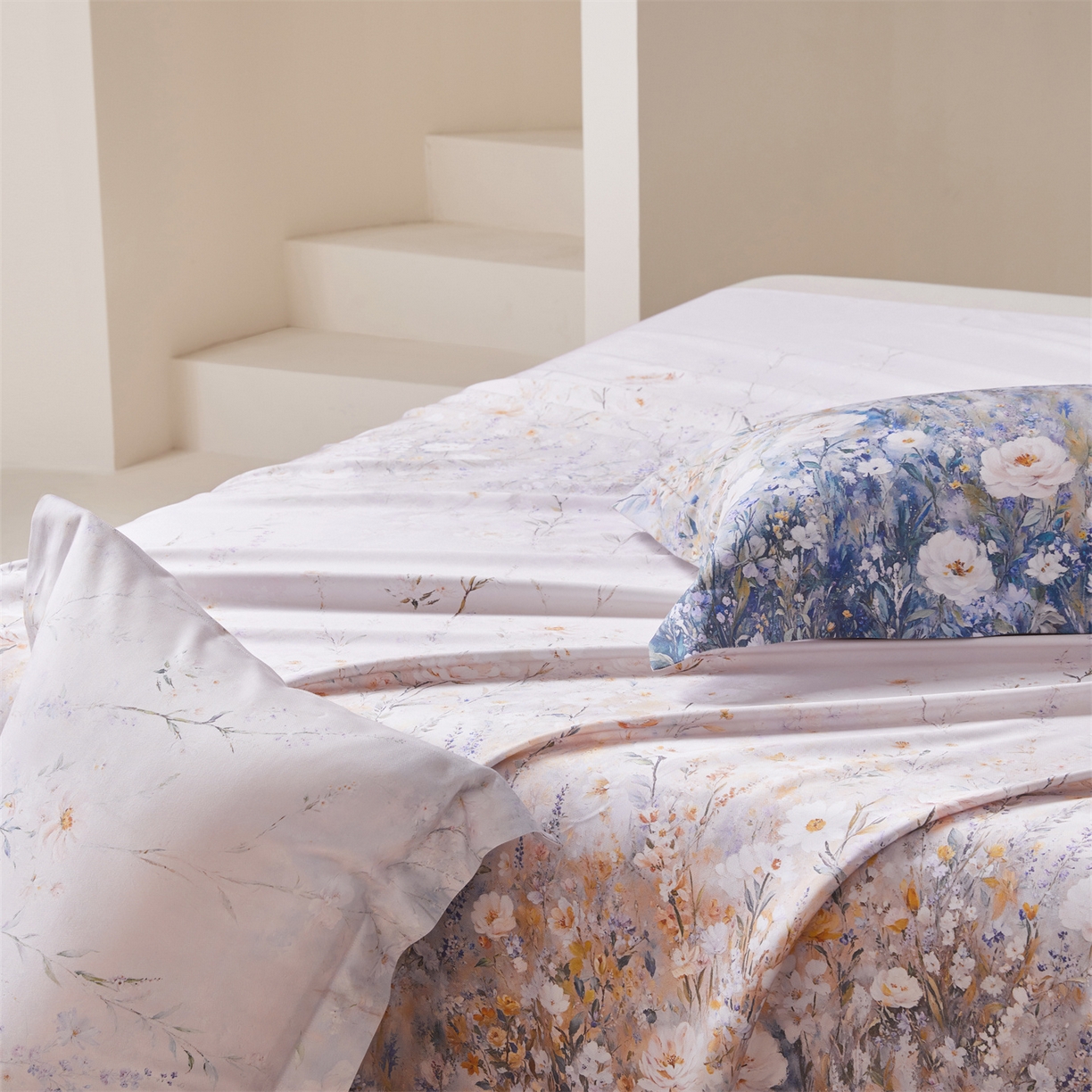 91家纺网 家纺一手货源 找家纺 舒慕家纺 2026新款天丝竹纤维凉席 梦娜-桔