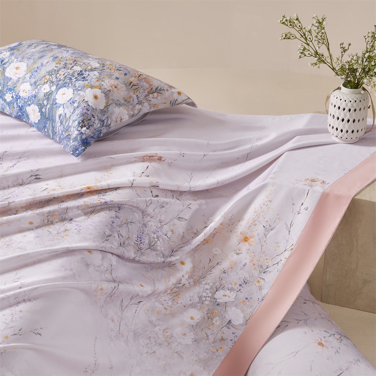 91家纺网 家纺一手货源 找家纺 舒慕家纺 2026新款天丝竹纤维凉席 梦娜-桔