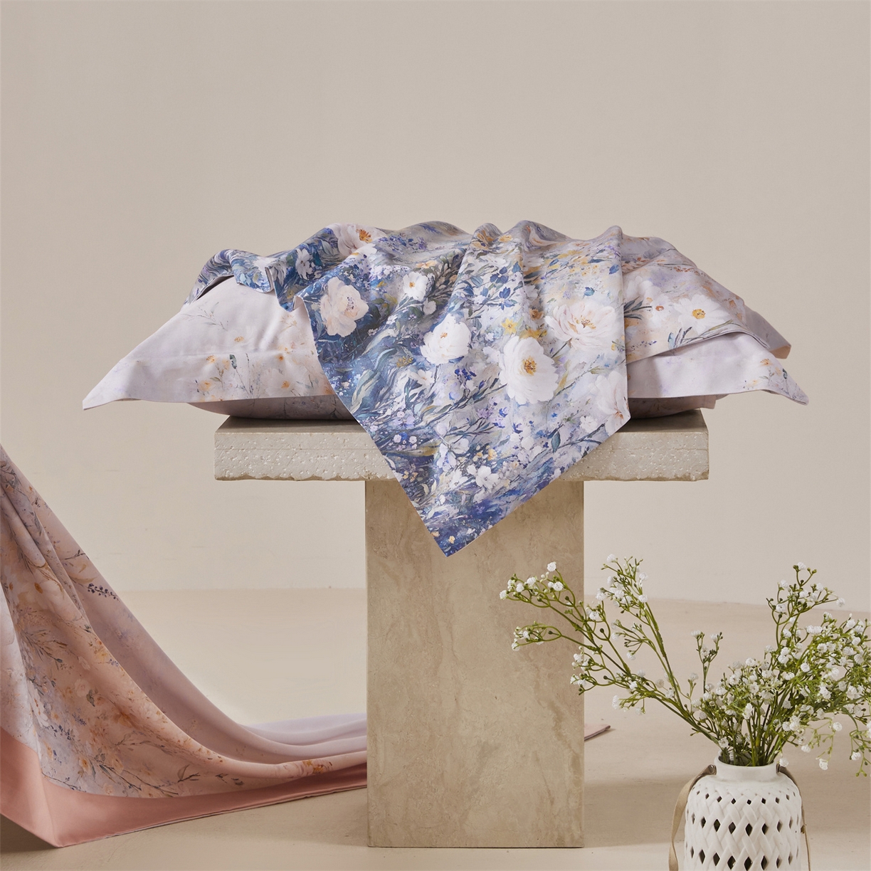 91家纺网 家纺一手货源 找家纺 舒慕家纺 2026新款天丝竹纤维凉席 梦娜-桔