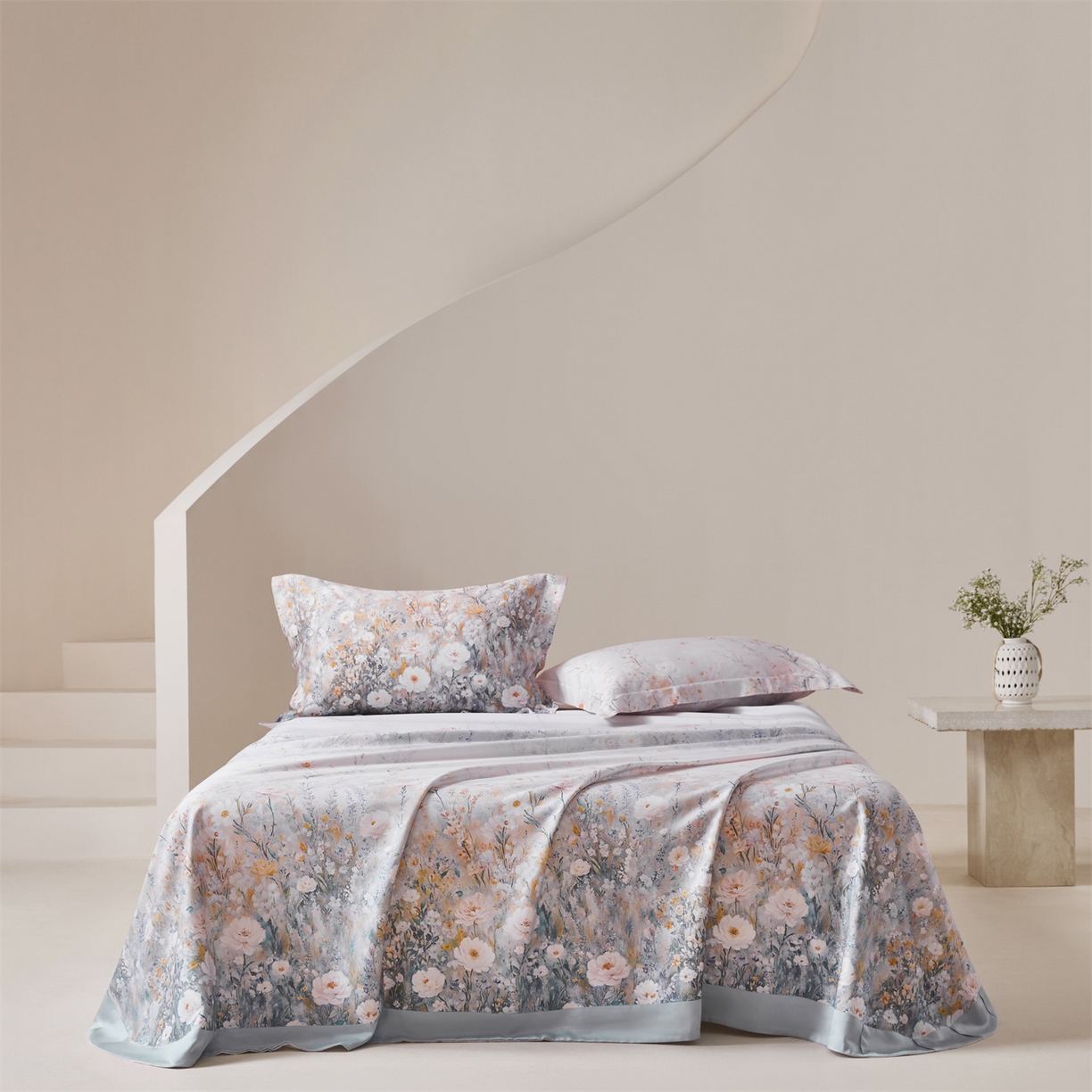 舒慕家纺 2026新款天丝竹纤维凉席 梦娜-蓝