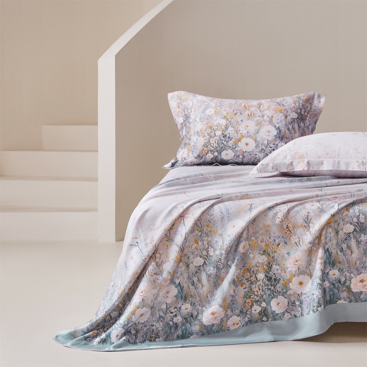 91家纺网 家纺一手货源 找家纺 舒慕家纺 2026新款天丝竹纤维凉席 梦娜-蓝