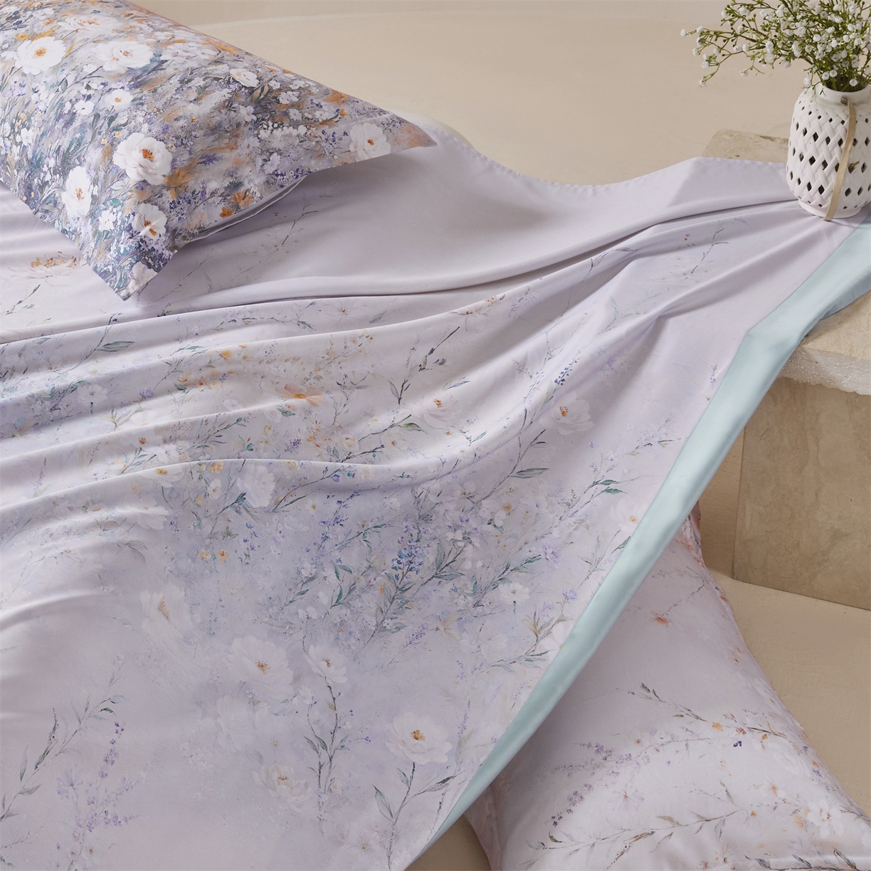 91家纺网 家纺一手货源 找家纺 舒慕家纺 2026新款天丝竹纤维凉席 梦娜-蓝