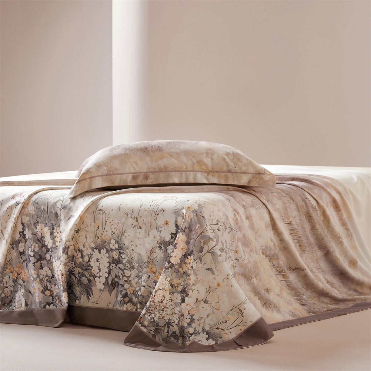 91家纺网 家纺一手货源 找家纺 舒慕家纺 2026新款天丝竹纤维凉席 浅夏-卡其