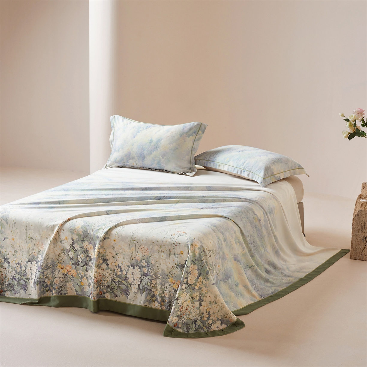 91家纺网 家纺一手货源 找家纺 舒慕家纺 2026新款天丝竹纤维凉席 浅夏-绿