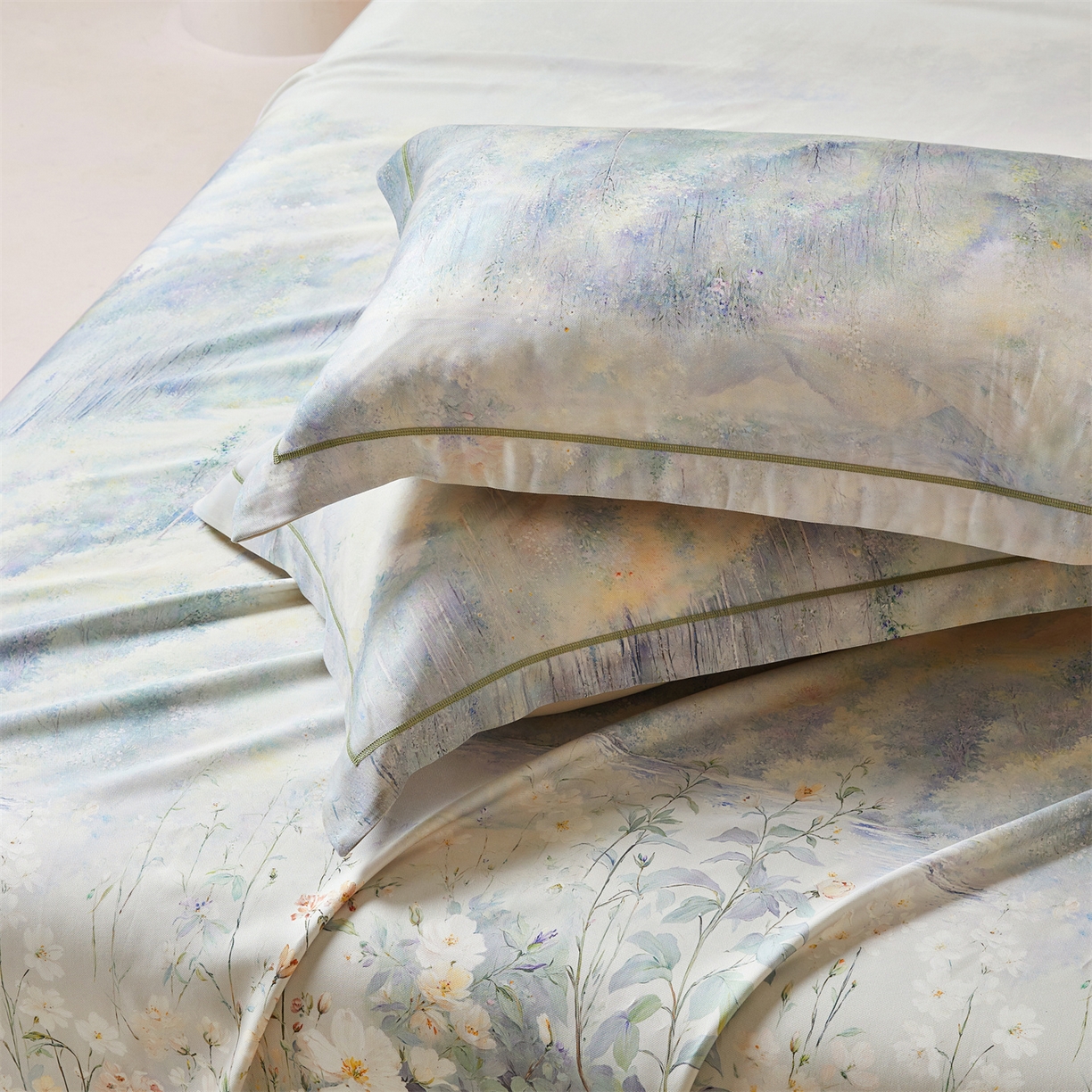 91家纺网 家纺一手货源 找家纺 舒慕家纺 2026新款天丝竹纤维凉席 浅夏-绿