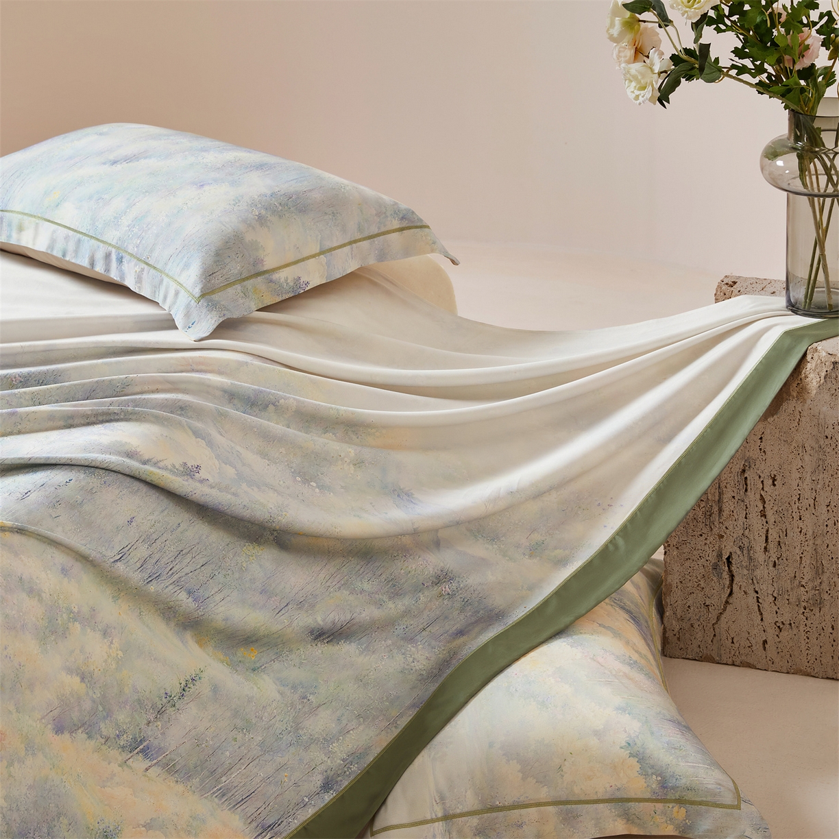 91家纺网 家纺一手货源 找家纺 舒慕家纺 2026新款天丝竹纤维凉席 浅夏-绿