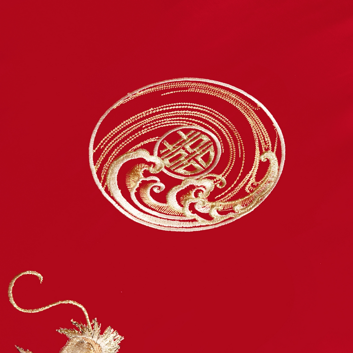 91家纺网 家纺一手货源 找家纺 柏拉图 2026新款长绒棉纯棉贡缎全工艺刺绣婚庆四件套多件套 龙跃凤鸣