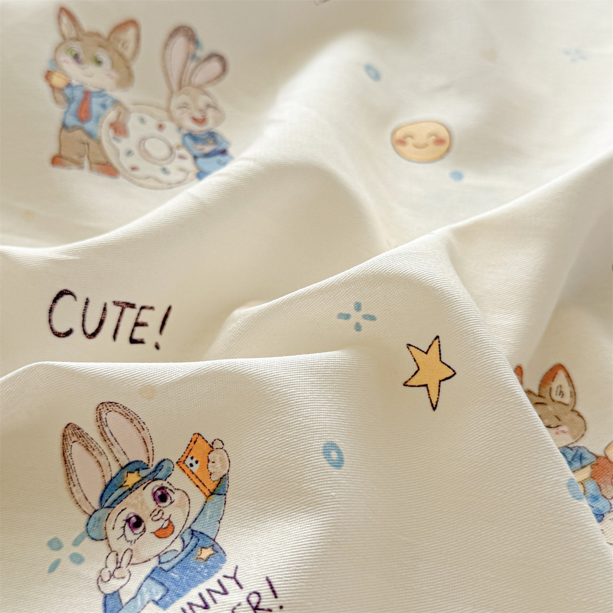 91家纺网 家纺一手货源 找家纺 优眠坊 2026春夏新款全棉印花四件套单品系列-单被套（预留缩水率） 动物城-单被套