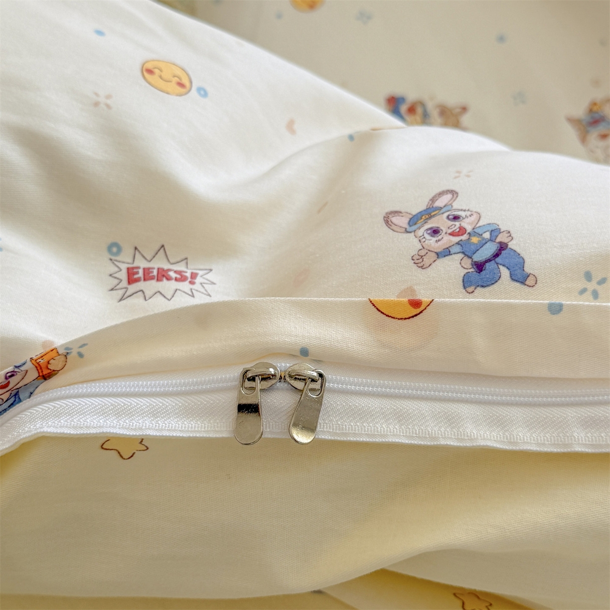 91家纺网 家纺一手货源 找家纺 优眠坊 2026春夏新款全棉印花四件套单品系列-单被套（预留缩水率） 动物城-单被套