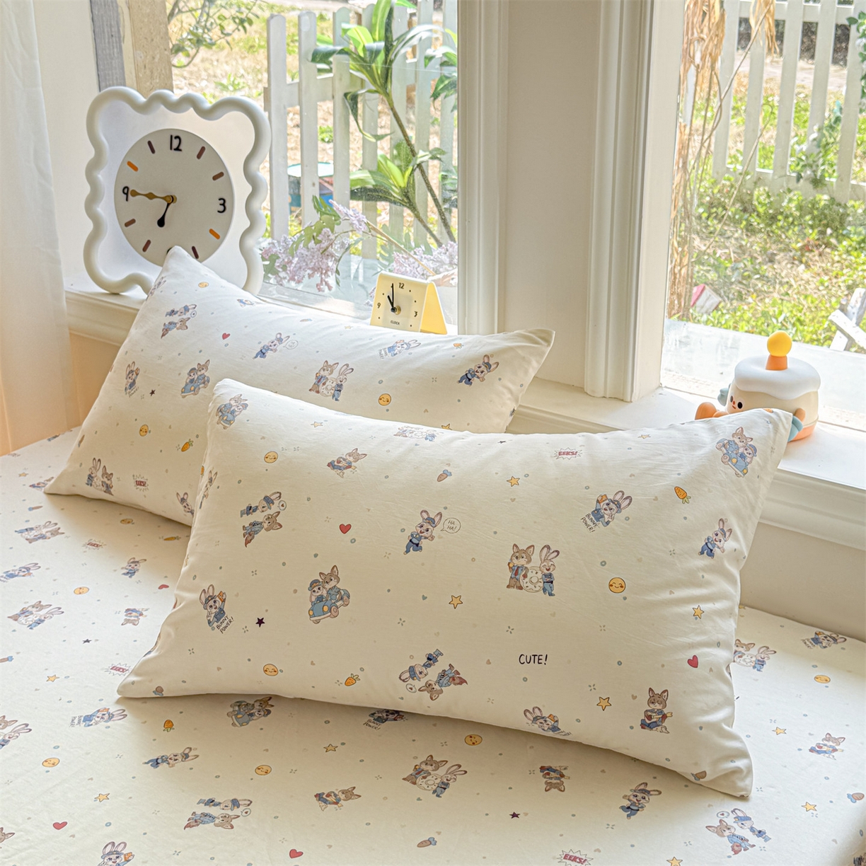 91家纺网 家纺一手货源 找家纺 优眠坊 2026春夏新款全棉印花四件套单品系列-单被套（预留缩水率） 动物城-单被套