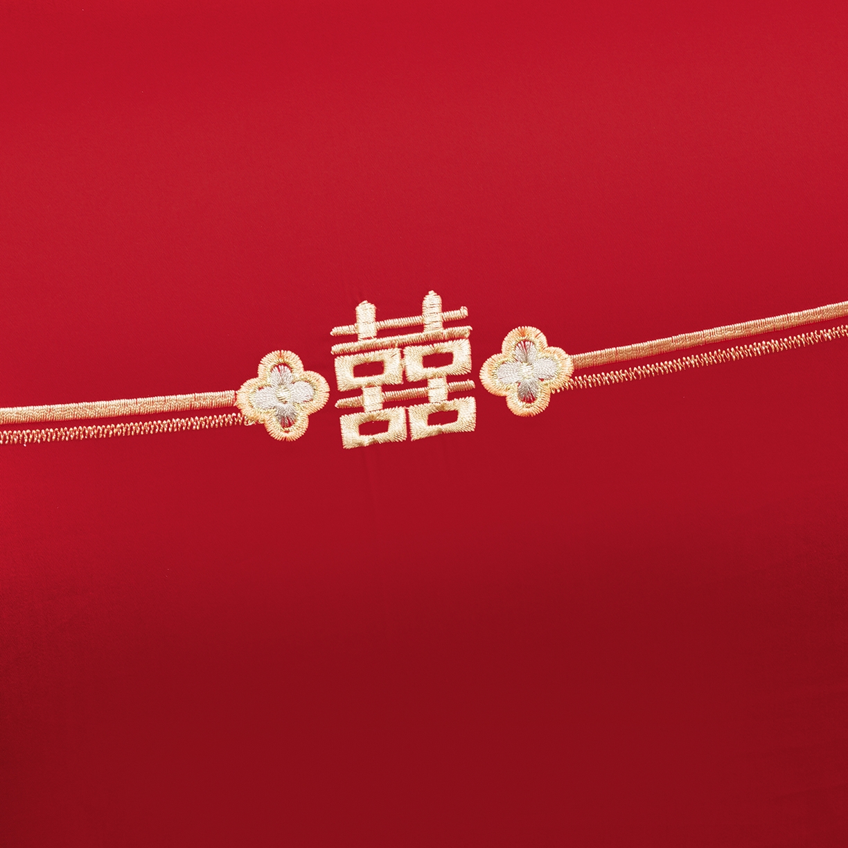 91家纺网 家纺一手货源 找家纺 柏拉图 2026新款长绒棉纯棉贡缎全工艺刺绣婚庆四件套多件套 情意绵绵