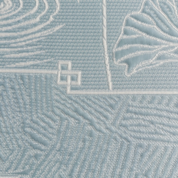 91家纺网 家纺一手货源 找家纺 绒艺席业 2026年新款立体浮雕工艺正宗凉感豆豆席凉席席子-床笠款 豆豆荷塘月色-蓝色