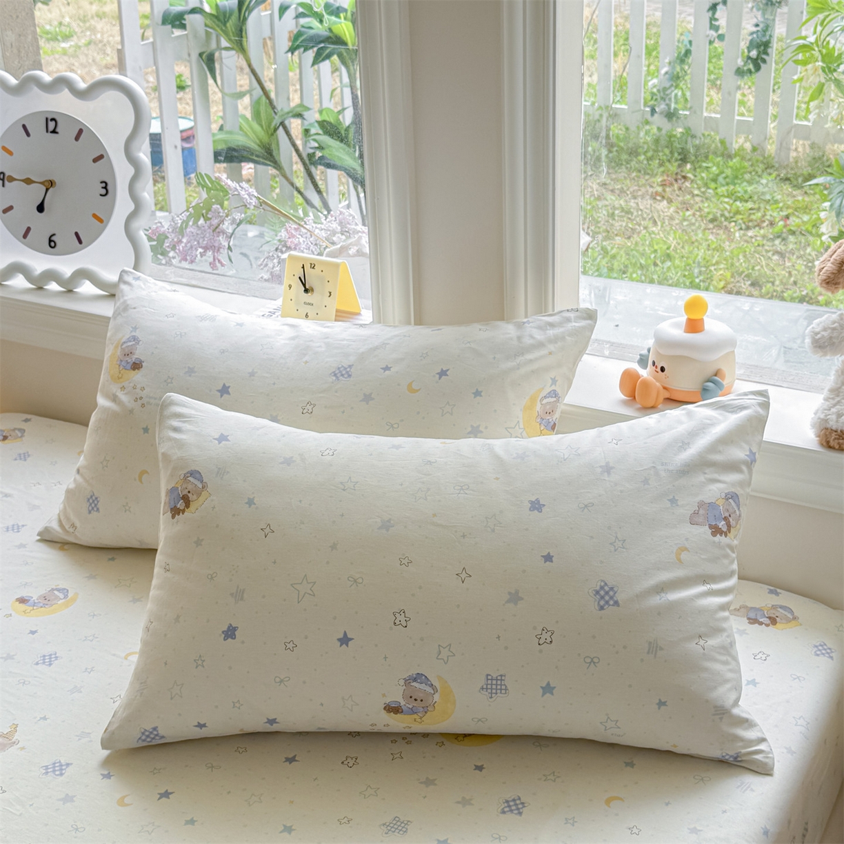 91家纺网 家纺一手货源 找家纺 优眠坊 2026春夏新款全棉印花四件套单品系列-单被套（预留缩水率） 酣睡熊-单被套