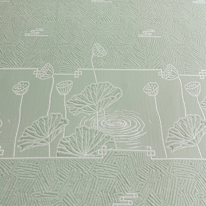 91家纺网 家纺一手货源 找家纺 绒艺席业 2026年新款立体浮雕工艺正宗凉感豆豆席凉席席子-床笠款 豆豆荷塘月色-绿色