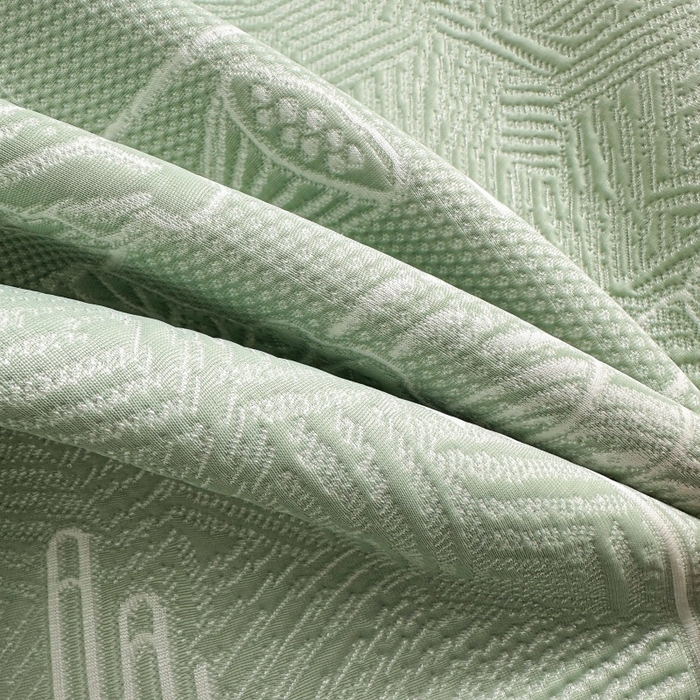 91家纺网 家纺一手货源 找家纺 绒艺席业 2026年新款立体浮雕工艺正宗凉感豆豆席凉席席子-床笠款 豆豆荷塘月色-绿色