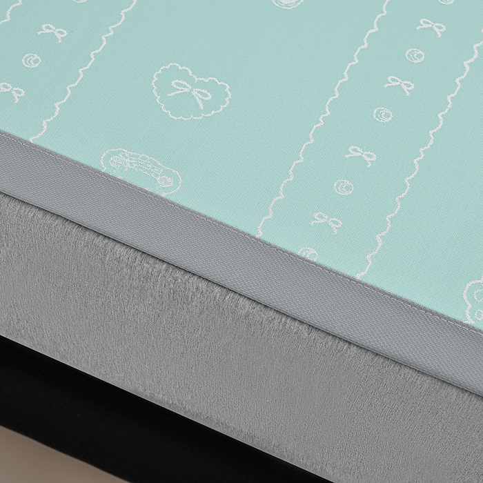 91家纺网 家纺一手货源 找家纺 锦逸家居 2026新款真PE聚乙烯高分子冰丝凉感凉席 可爱熊-绿