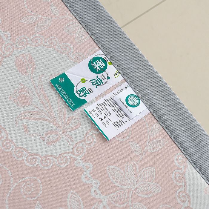 91家纺网 家纺一手货源 找家纺 锦逸家居 2026新款真PE聚乙烯高分子冰丝凉感凉席 郁金香-粉