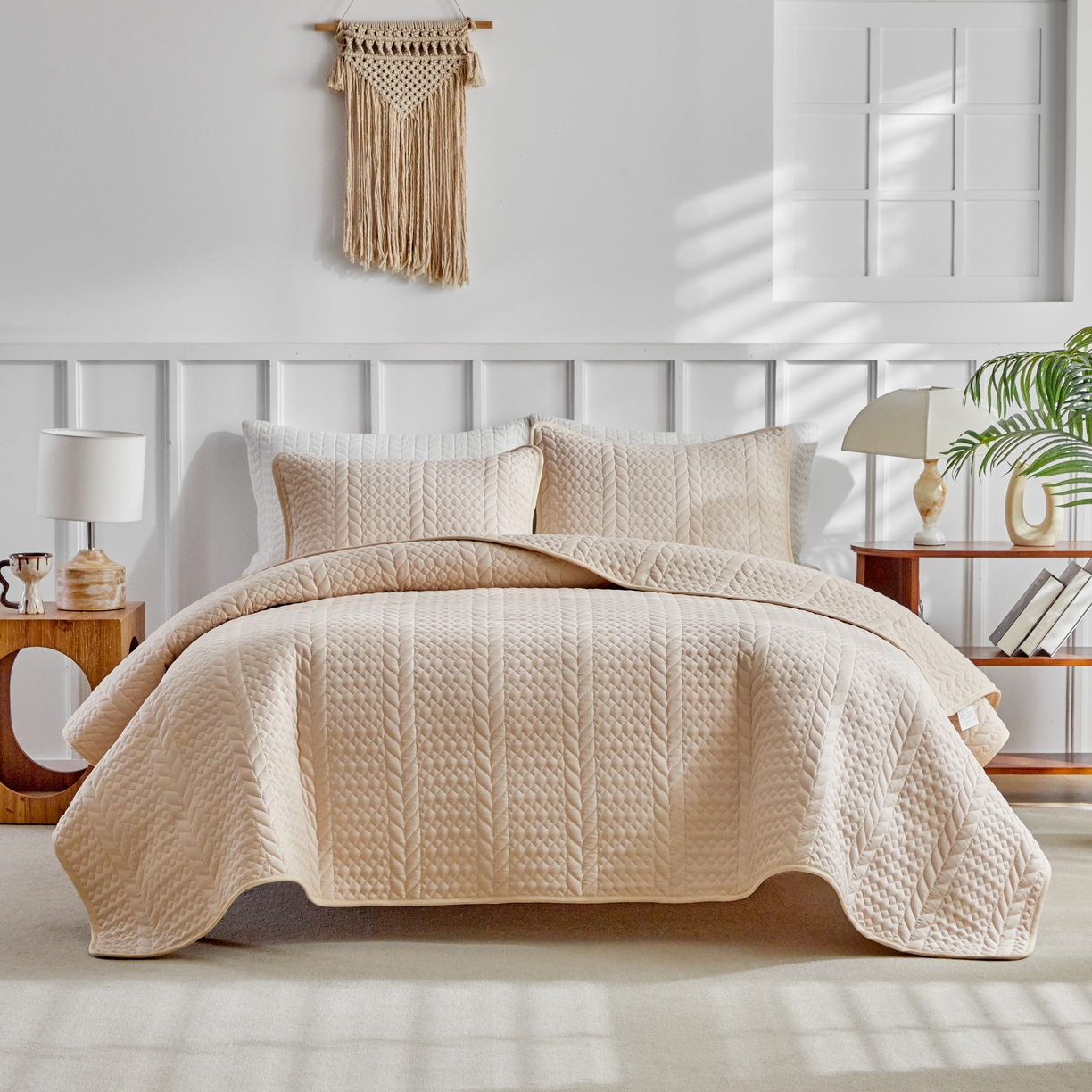 91家纺网 家纺一手货源 找家纺 （总）温宁 2026年素色床盖三件套 国外薄被第一批--丰收  跨境，外贸，亚马逊，shein，temu