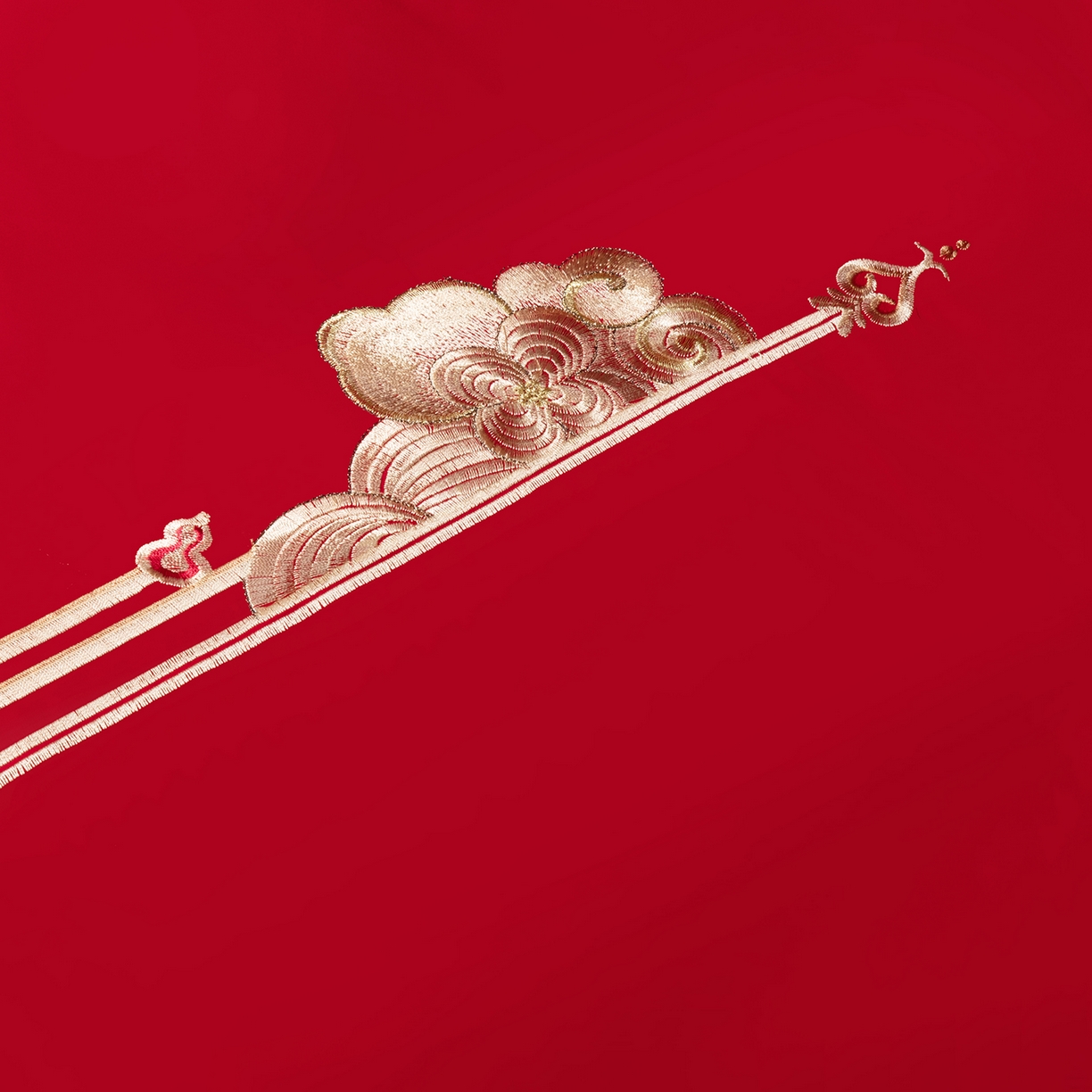 91家纺网 家纺一手货源 找家纺 柏拉图 2026新款长绒棉纯棉贡缎全工艺刺绣婚庆四件套多件套 喜运绵绵