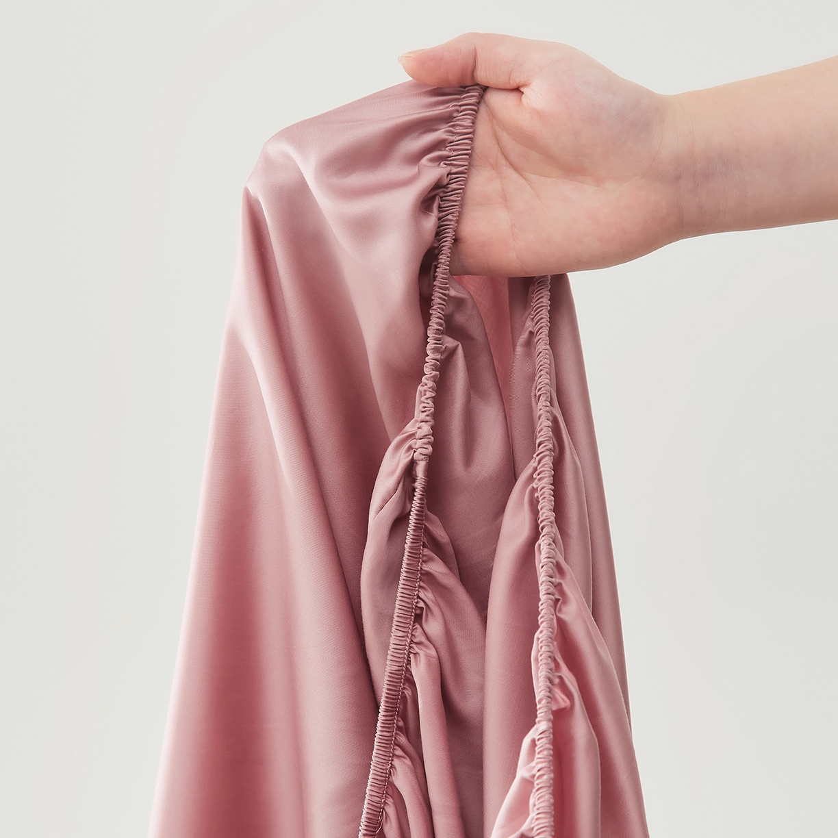 91家纺网 家纺一手货源 找家纺 优彩 2026新款60支兰精天丝单品枕套床单被套床笠系列-单床笠 浆果粉