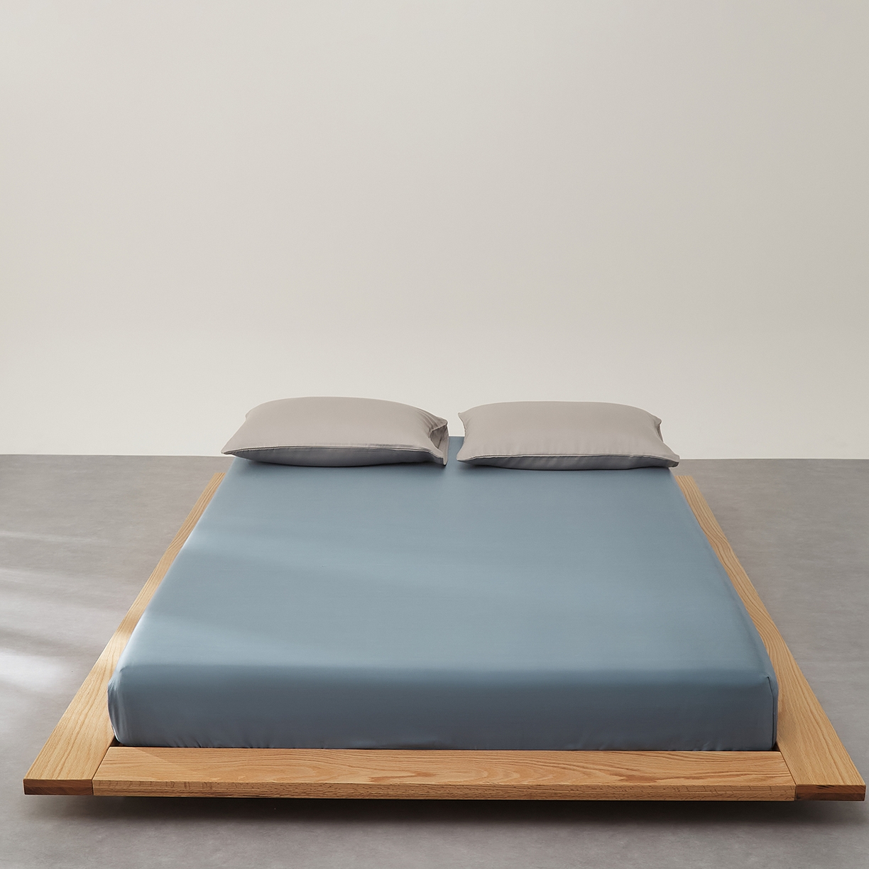 91家纺网 家纺一手货源 找家纺 优彩 2026新款60支兰精天丝单品枕套床单被套床笠系列-单床笠 黎明蓝